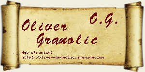 Oliver Granolić vizit kartica